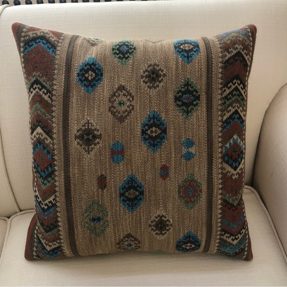 Custom Other - Custom Made 18” Feather & Down Accent Pillow. Beautiful Mountain Southwest Woven